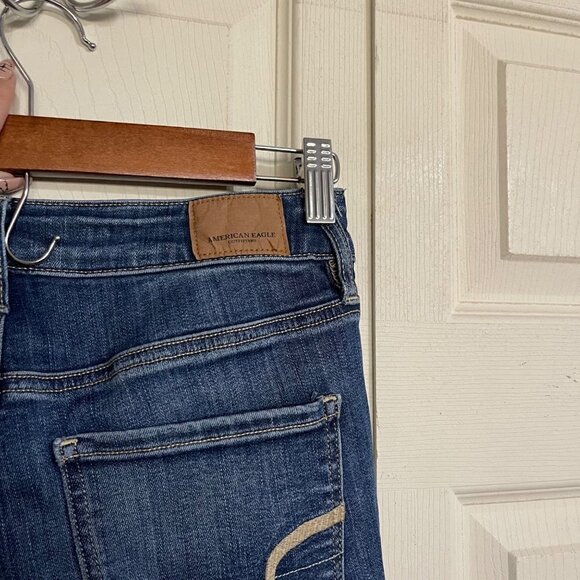 American Eagle Womens Dark Wash Super Hi-Rise Jegging Skinny Jeans Size 2 Short - Picture 6 of 10